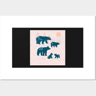 Bear family Posters and Art